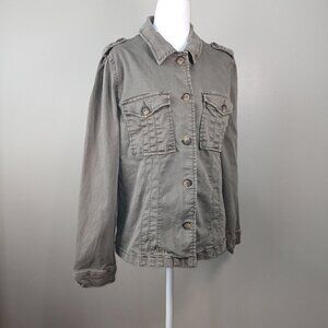 KNOX ROSE MILITARY STYLE JACKET, ARMY GREEN, STRETCHY,  SIZE MEDIUM